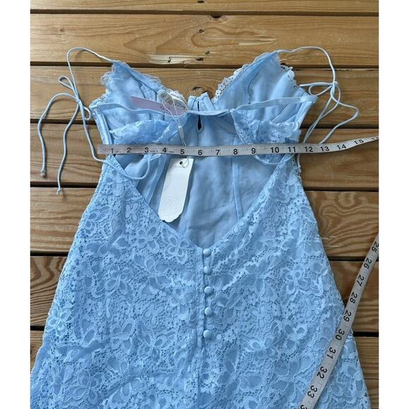 NWT For Love and Lemons Lace Lingerie Dress Size Small Women’s Blue - Picture 8 of 9